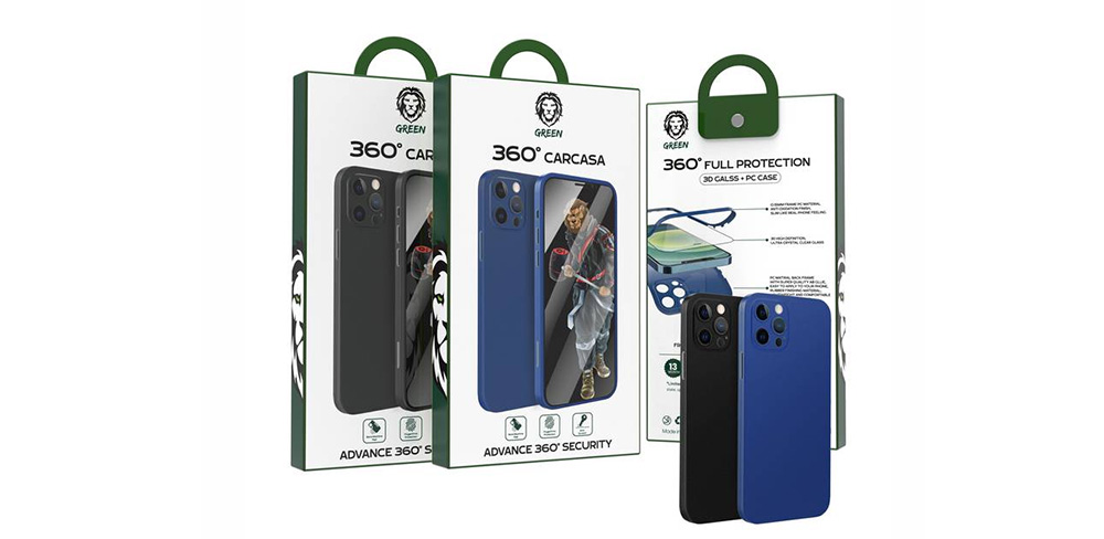 Чехол-накладка-Green-360-carcasa-с-защитным-стеклом для iPhone 12